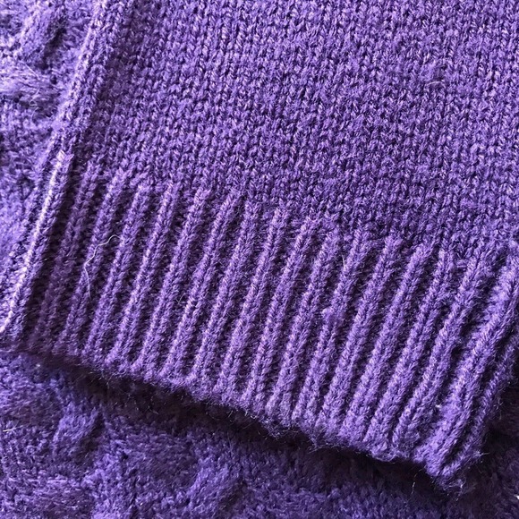 Croft&Barrow Plus Size Purple V Neck Sweater Sz2X Cotton Blend Pre-Owned - Picture 4 of 8